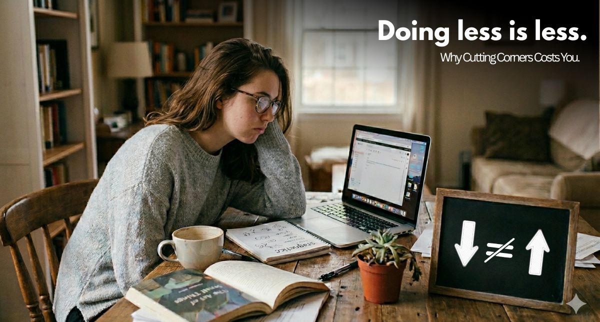 "Doing less is less" - Why Cutting Corners Costs You.